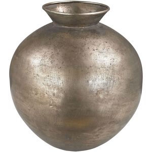Bulbous Metal 10.6 X 10.2 inch Vase