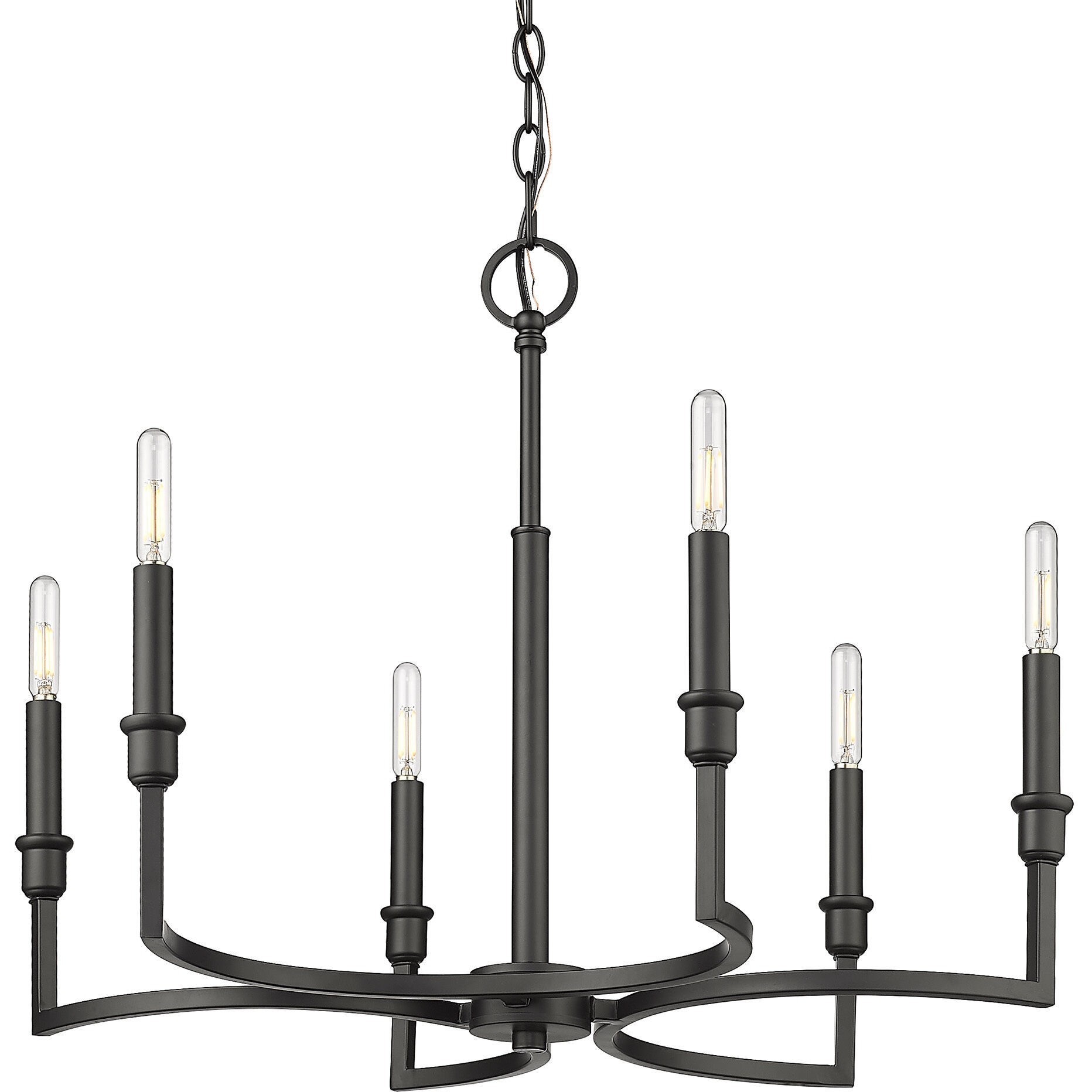 Ellyn 25 inch 60.00 watt Matte Black Chandelier Ceiling Light