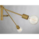 Contemporary 6 Light 26 inch Natural Brass Chandelier Ceiling Light