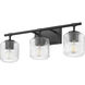Landon 3 Light 24 inch Matte Black Vanity Wall Light