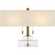 Chiara 14.5 inch 75 watt Clear and Antique Brass Table Lamp Portable Light