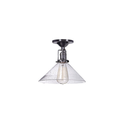 Union Square 1 Light 10 inch Gun Metal Flush Mount Ceiling Light in S2, Seeded