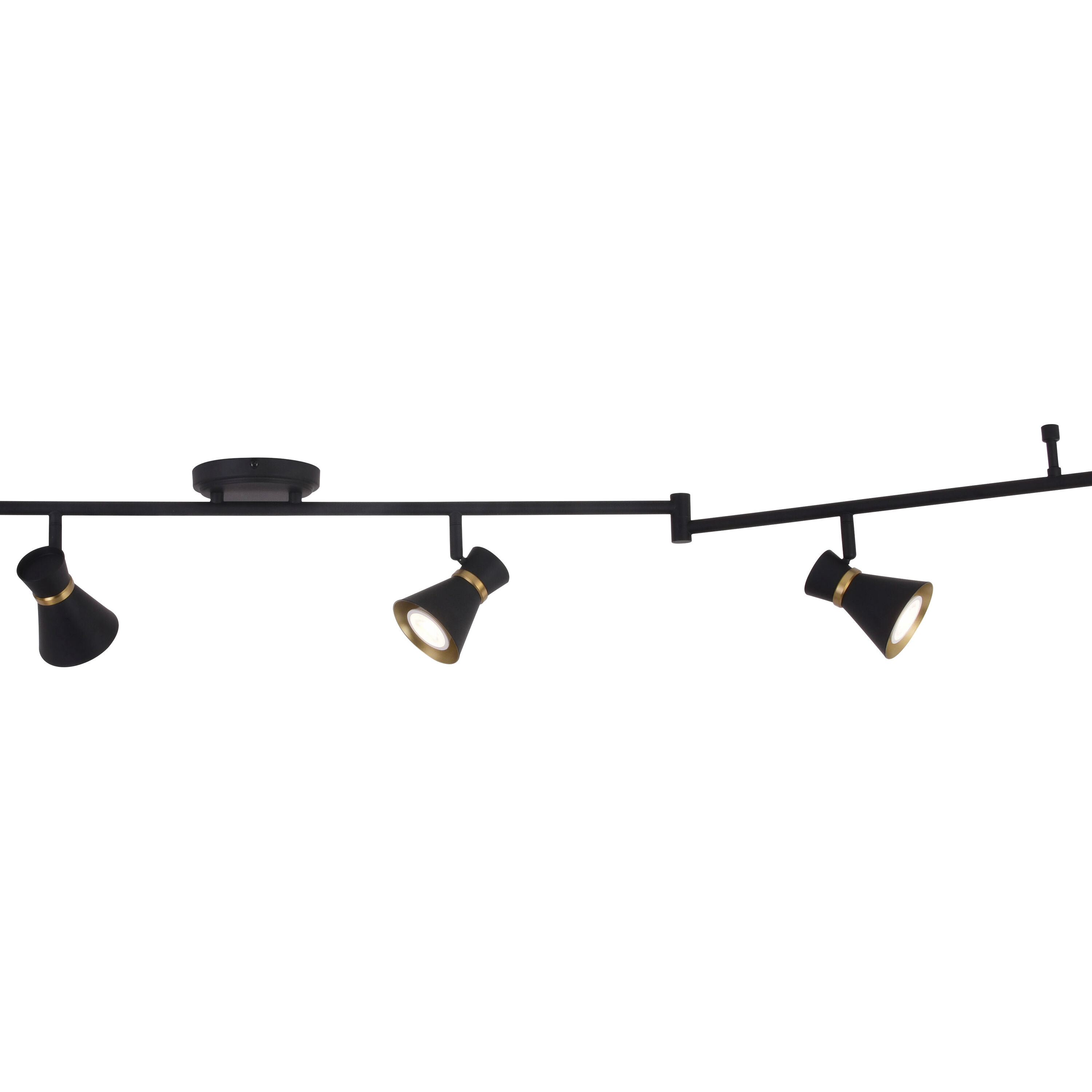 Alto 6 Light 120 Matte Black and Satin Brass Directional Light Ceiling Light