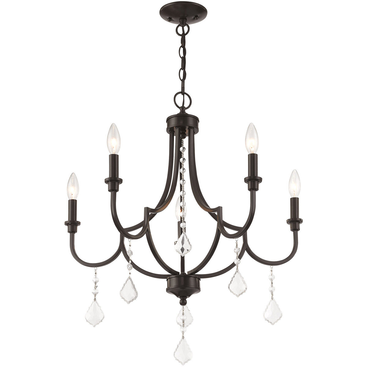 Glendale 5 Light 25 inch English Bronze Chandelier Ceiling Light