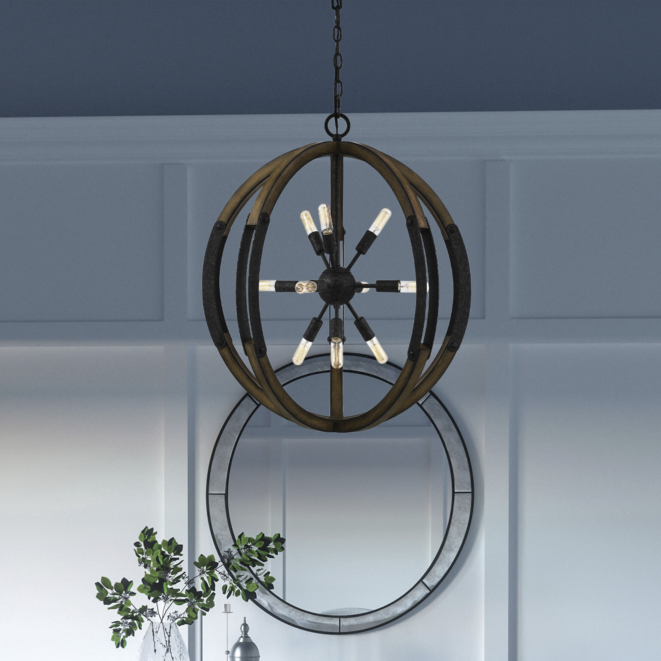 Babaton 10 Light 26 inch Old Black Pendant Ceiling Light