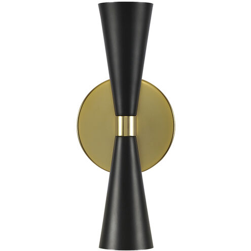 Milo Wall Sconce Wall Light in Black and Vintage Brass