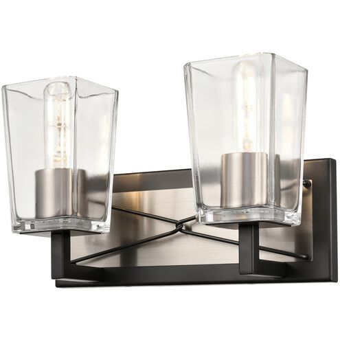 Riverdale 2 Light 13.25 inch Satin Nickel and Graphite Bath Vanity Wall Light