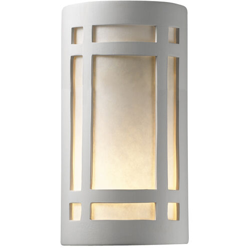 Ambiance LED 8 inch Hammered Polished Brass Wall Sconce Wall Light in Hammered Brass, 2000 Lm LED, White Styrene, Large