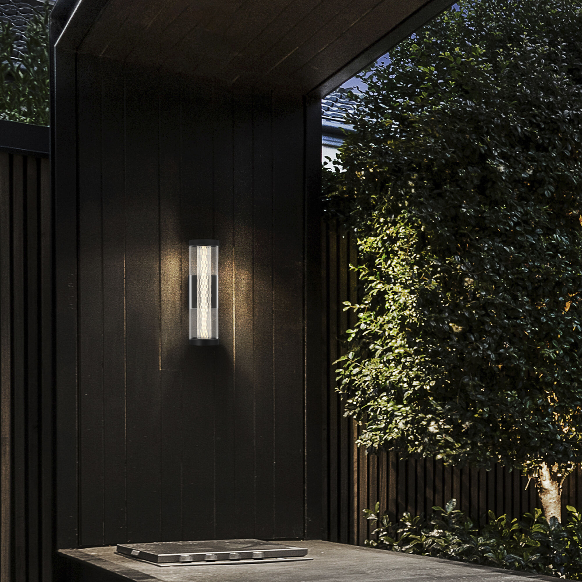 Savron LED 14 inch Black Outdoor Wall Sconce, Both Indoor/Outdoor