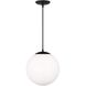 Leo - Hanging Globe 1 Light 14 inch Midnight Black Pendant Ceiling Light