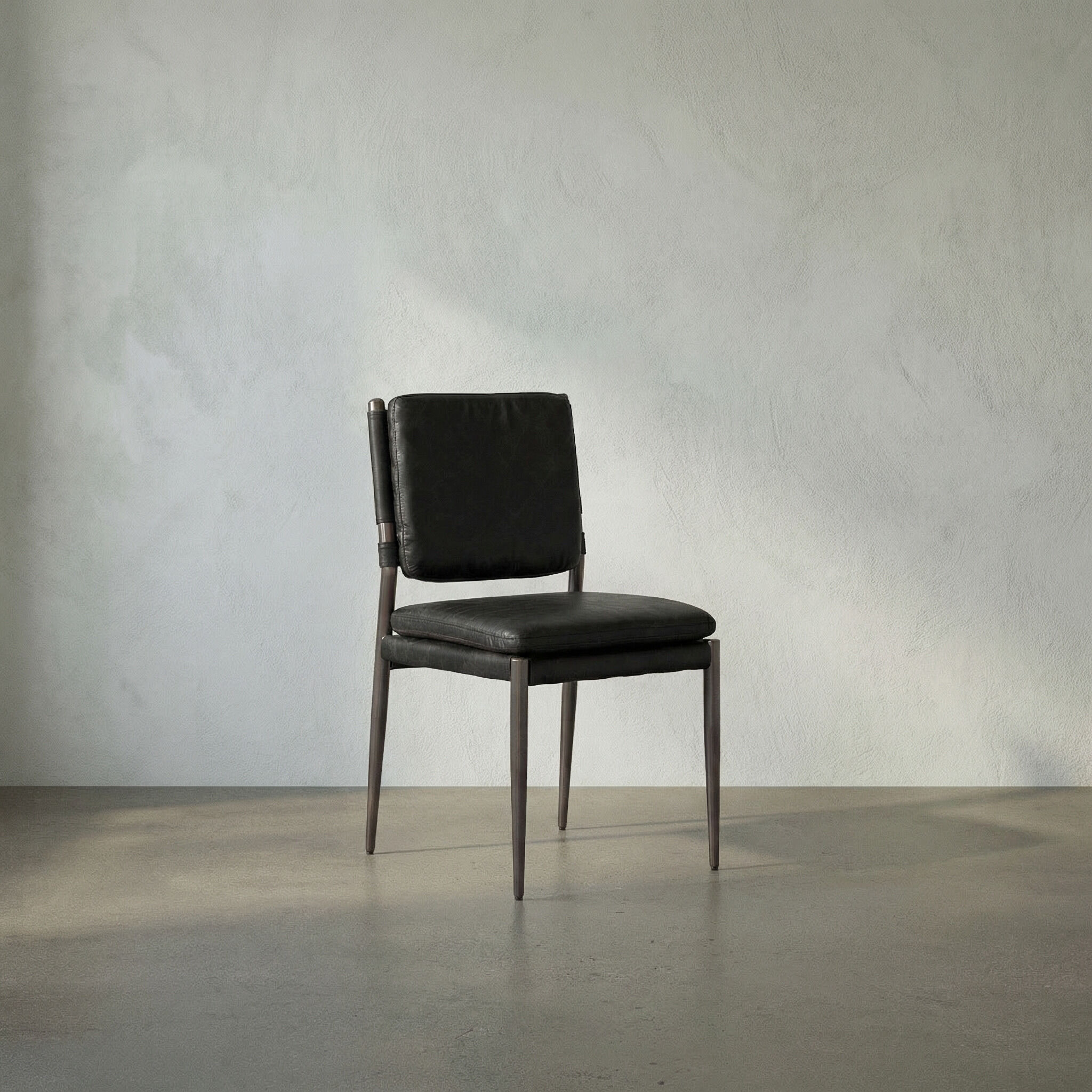 Elvis Steel Gray Powder Coat and Ebony Black Dining Chair