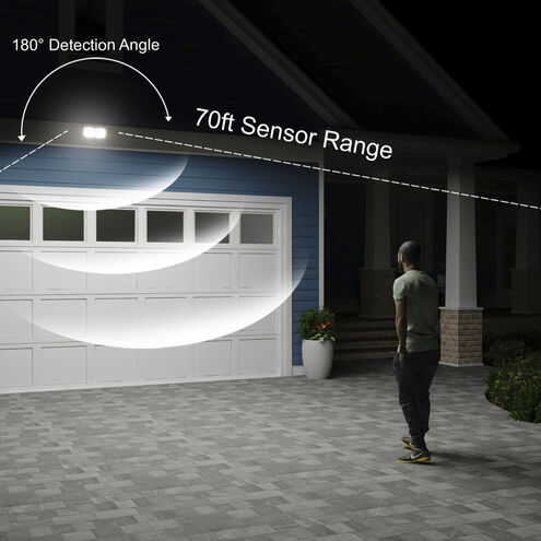Theta LED 7.75 inch White Outdoor Motion Sensor Flood