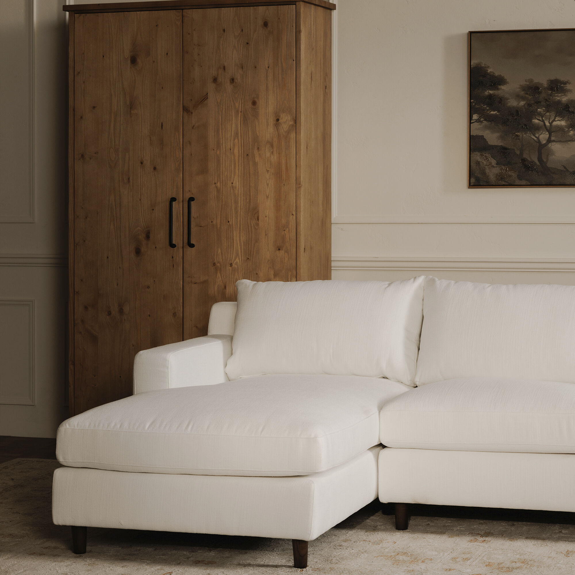 Hutton White Sectional, Left