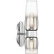 Flame 2 Light 5 inch Chrome Wall Sconce Wall Light