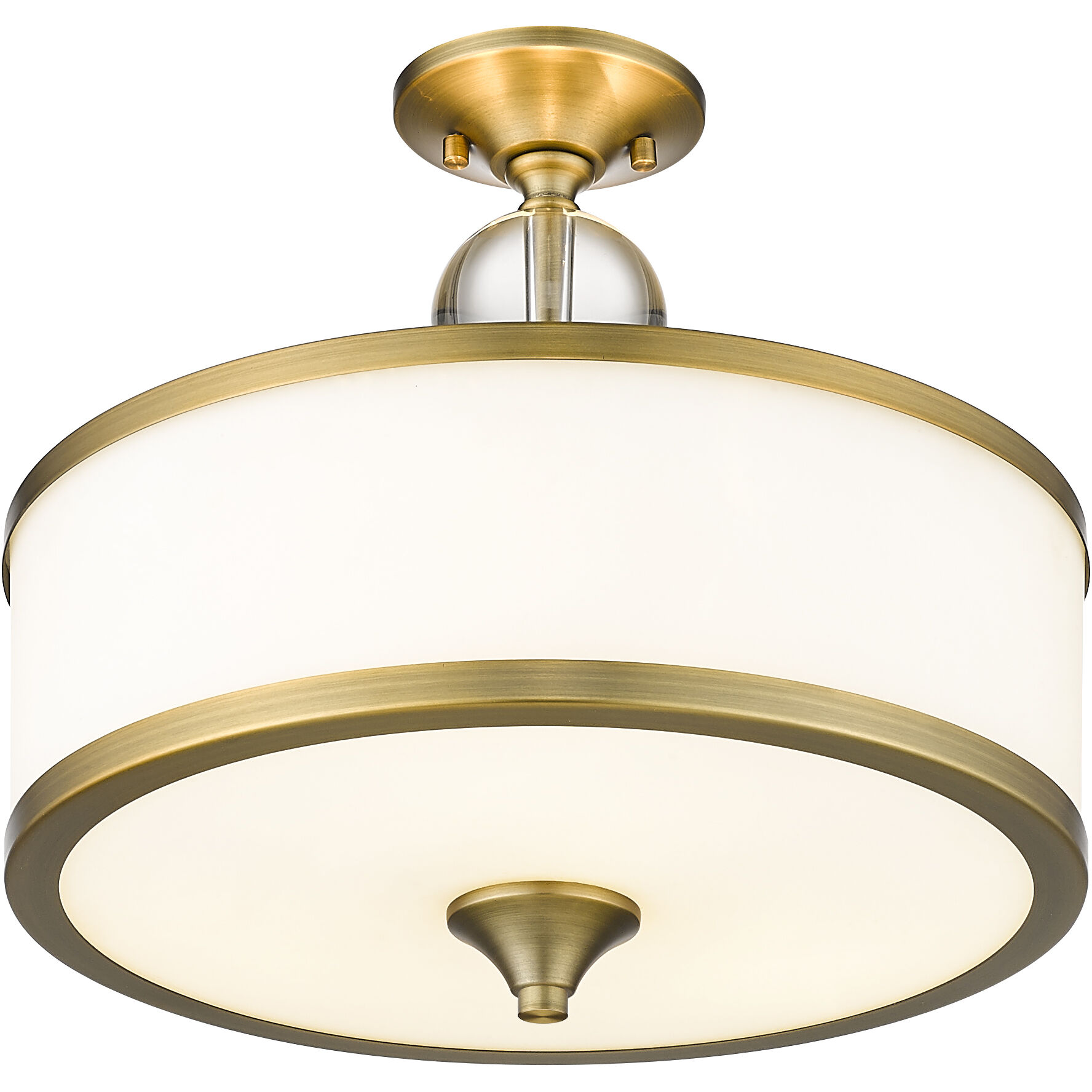 Cosmopolitan 3 Light 15.75 inch Heritage Brass Semi Flush Mount Ceiling Light