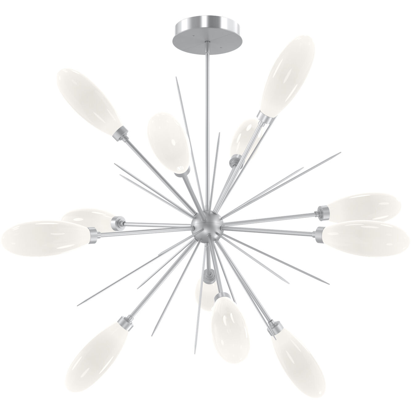 Fiori LED Classic Silver Chandelier Ceiling Light, Starburst