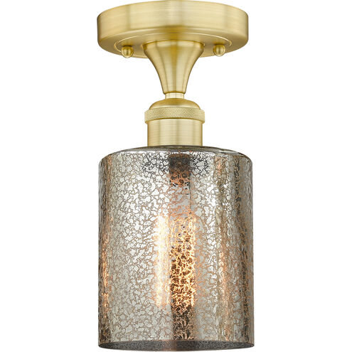 Cobbleskill 1 Light 5 inch Satin Gold Semi-Flush Mount Ceiling Light