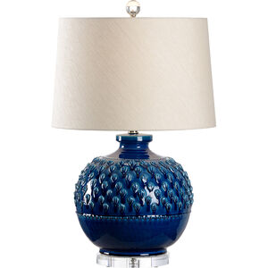 Vietri 27 inch 100 watt Hand Sculpted/Indigo Glaze Table Lamp Portable Light