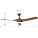 Hammerlin 60 inch Matte Black with Walnut Blades Indoor Ceiling Fan