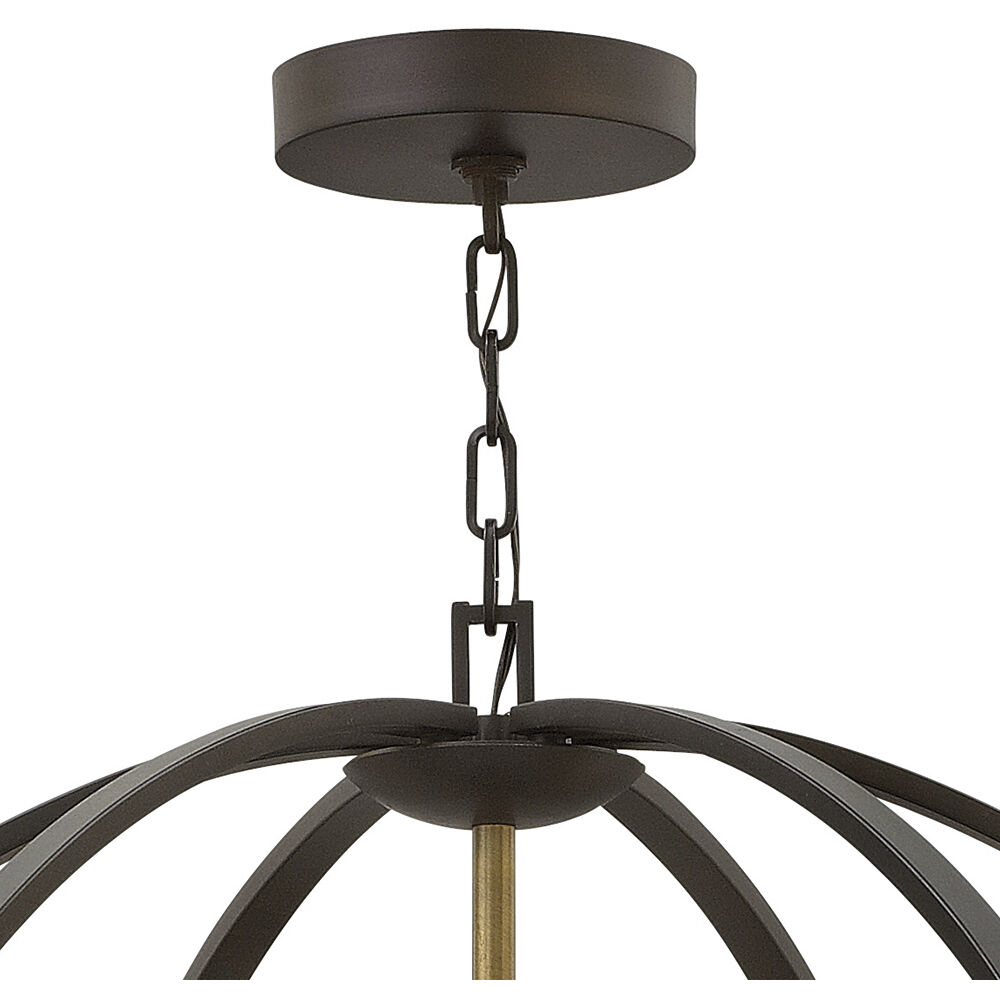 Euclid 12 Light 36 inch Spanish Bronze with Heirloom Brass Indoor Foyer Light Ceiling Light