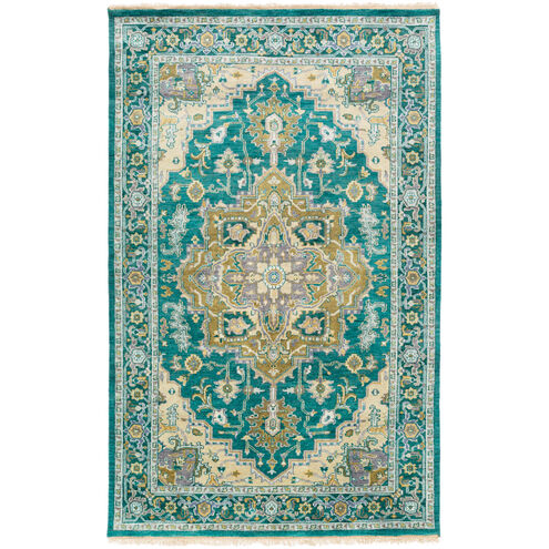 Douglas 102 X 66 inch Emerald/Olive/Khaki/Teal/Aqua/Dark Blue Rugs, Wool