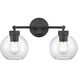 Jonatan 2 Light 16 inch Matte Black Bathroom Vanity Light Wall Light
