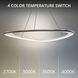 Oyster LED 42 inch Black Chrome Pendant Ceiling Light in 4000K, Black/Chrome, dweLED