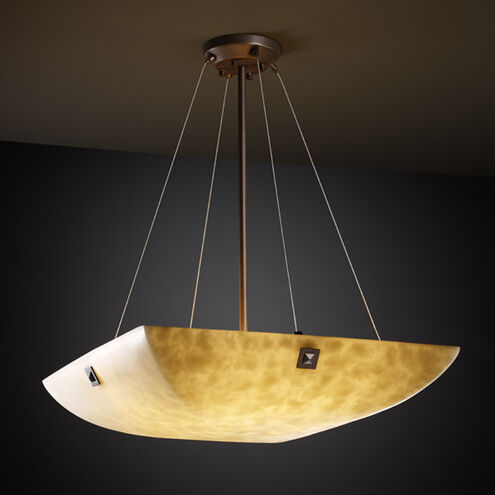 Clouds LED 21 inch Brushed Nickel Pendant Ceiling Light in 3000 Lm LED, Large Square with Point, Square Bowl