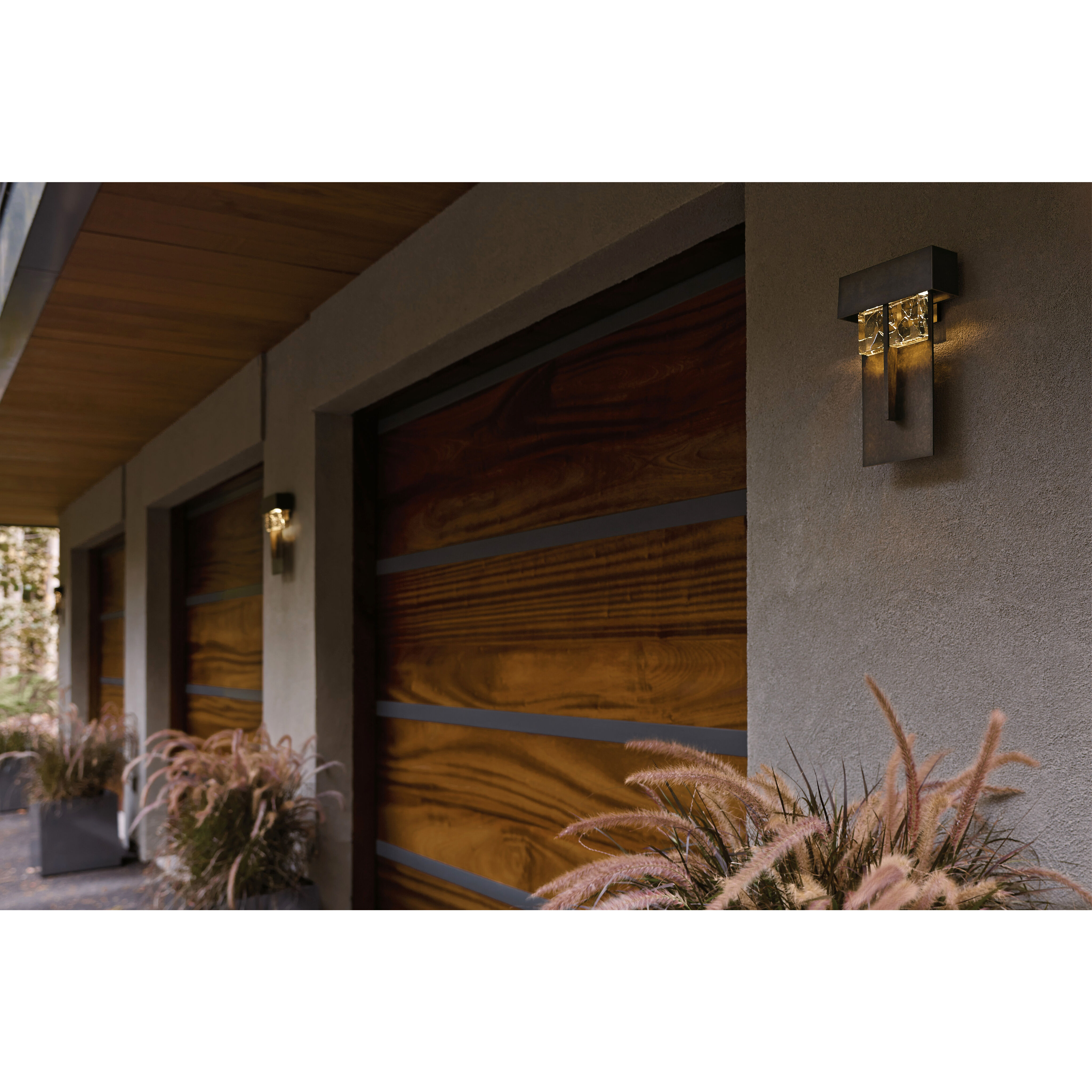 Shard LED 14.1 inch Coastal Dark Smoke Outdoor Sconce, Large