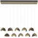 Brooklyn 10 Light 44.5 inch Soft Gold and Ink Pendant Ceiling Light
