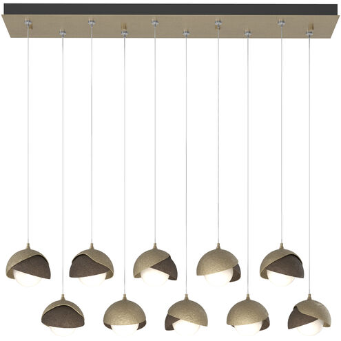 Brooklyn 10 Light 44.5 inch Soft Gold and Bronze Pendant Ceiling Light in Soft Gold/Bronze, Rectangular