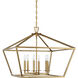Townsend 6 Light 26 inch Warm Brass Pendant Ceiling Light, Essentials