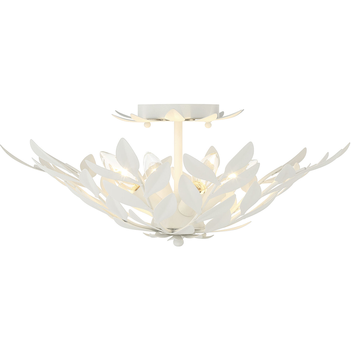 Broche 4 Light 20.75 inch Matte White Semi Flush Ceiling Light