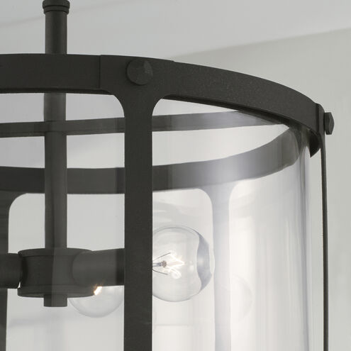 Brennen 3 Light 15 inch Black Iron Semi-Flush Mount Ceiling Light, Convertible Dual Mount