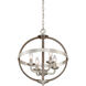 Fusion 4 Light 17 inch Brushed Nickel Foyer Piece Ceiling Light, Naturals