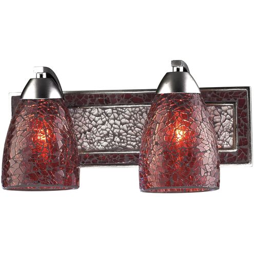 Elegant Bath 2 Light 14 inch Silver Vanity Light Wall Light