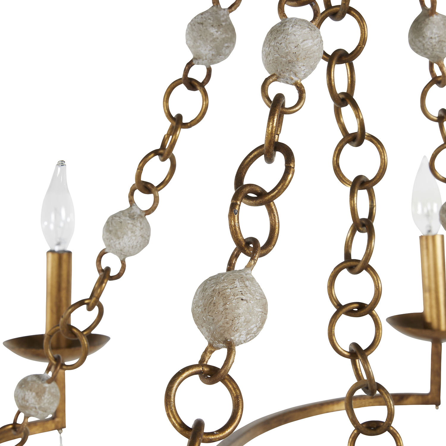 Carrie 8 Light 41.5 inch Antique Gold / Antique White Chandelier Ceiling Light