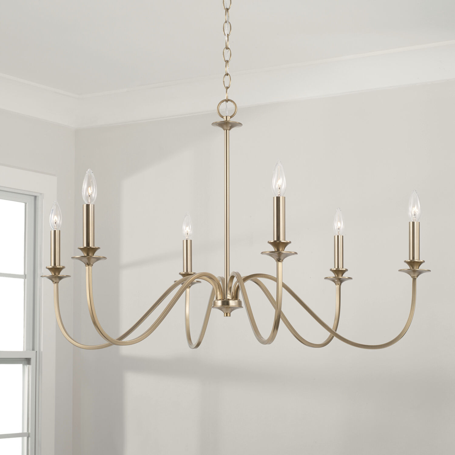 Weston 6 Light 38 inch Matte Brass Chandelier Ceiling Light
