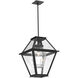 Terrace 1 Light 16.8 inch Textured Black Outdoor Pendant in E26 Incandescent, Clear Seeded