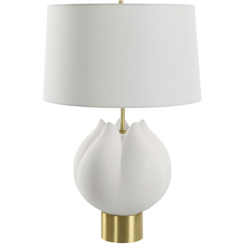 In Bloom 25.5 inch 150.00 watt Chalk White and Antiqued Brass Table Lamp Portable Light