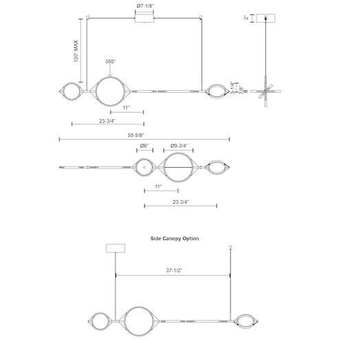Serif 55.63 inch Black Linear Pendant Ceiling Light