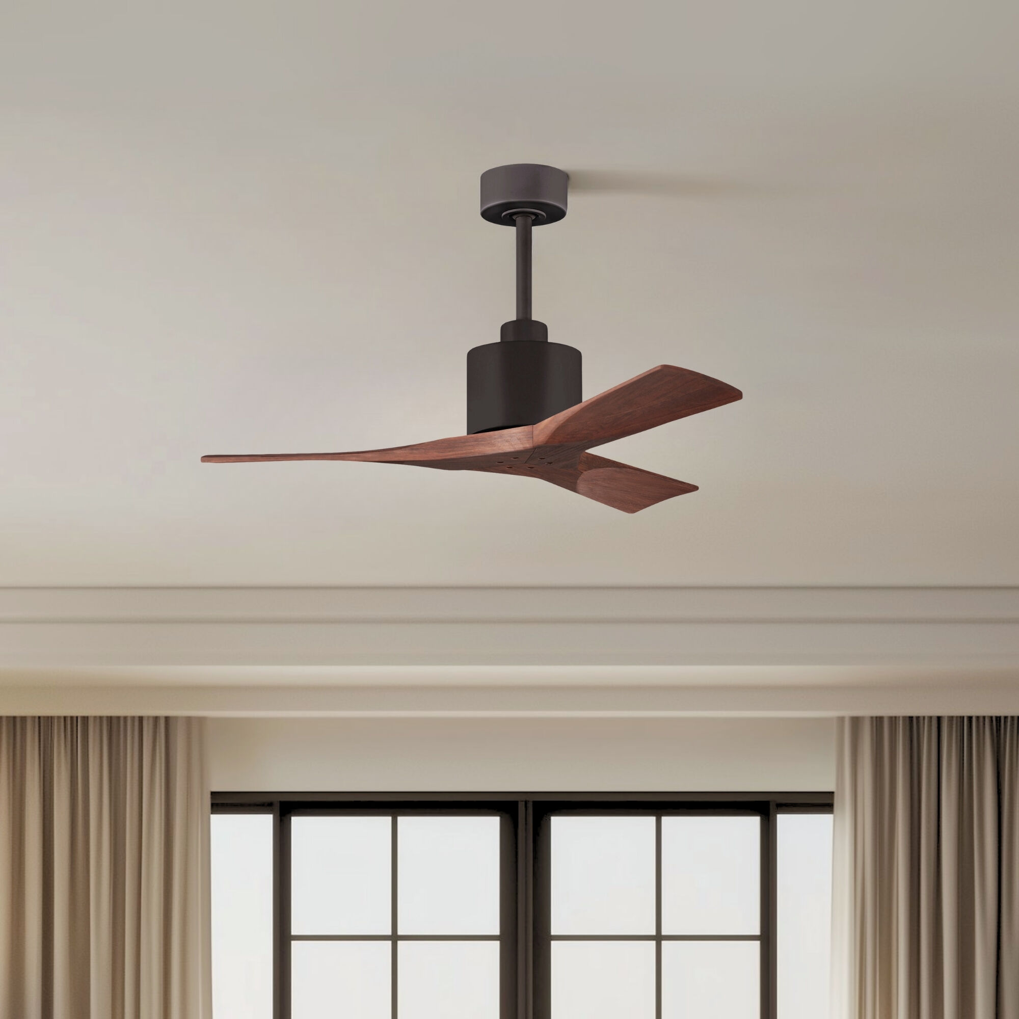 Atlas Nan 42 inch Textured Bronze with Walnut Tone Blades Ceiling Fan