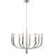 Kelly Wearstler Verso LED 40 inch Polished Nickel Chandelier Ceiling Light in Alabaster, Large