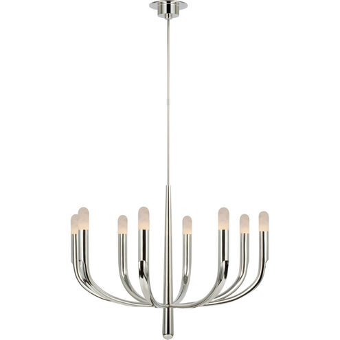 Kelly Wearstler Verso LED 40 inch Polished Nickel Chandelier Ceiling Light in Alabaster, Large