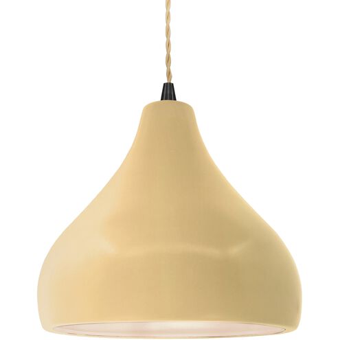 Radiance 1 Light 11.5 inch Matte Black and Muted Yellow Pendant Ceiling Light