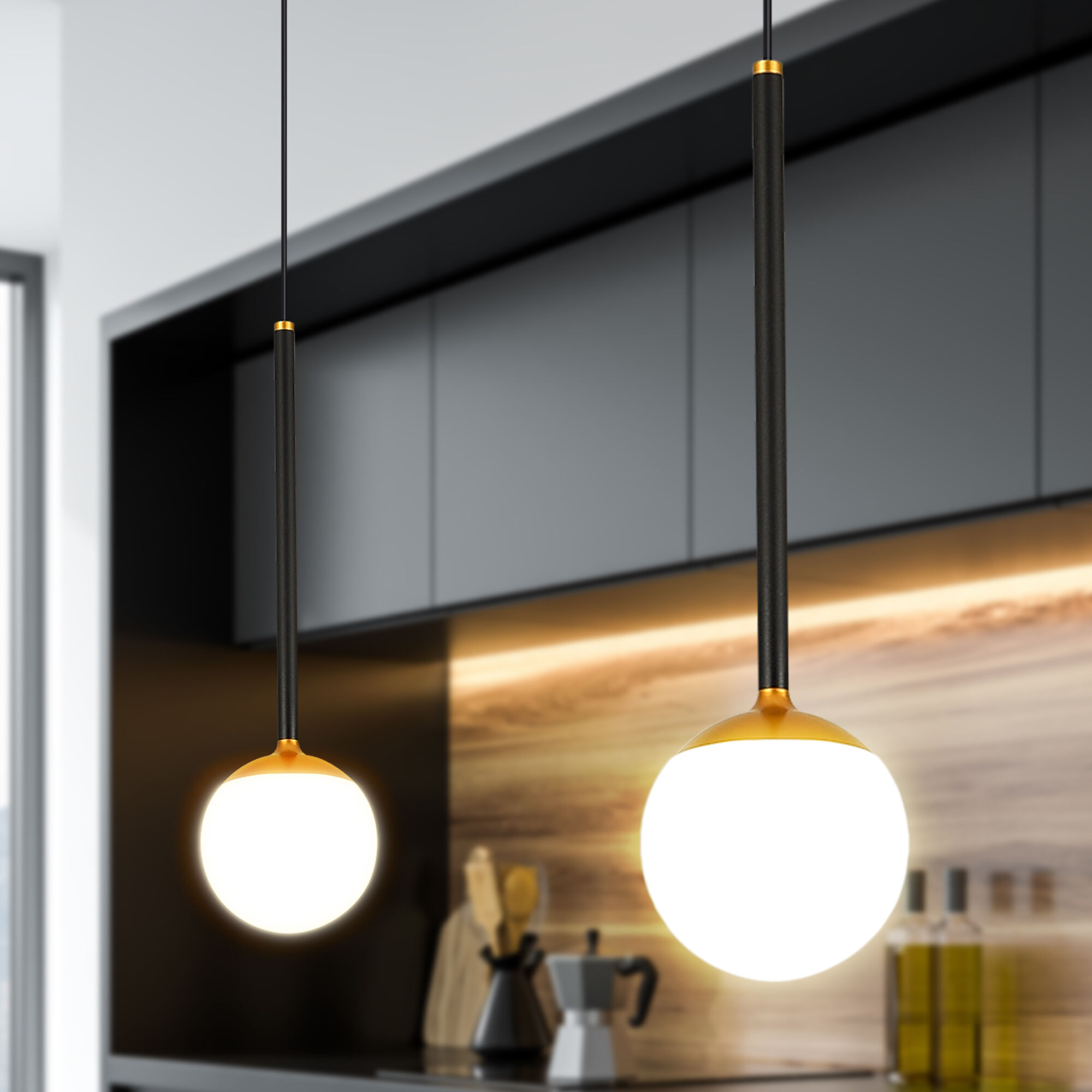 Capri 4.75 inch Black/Gold Pendant Ceiling Light