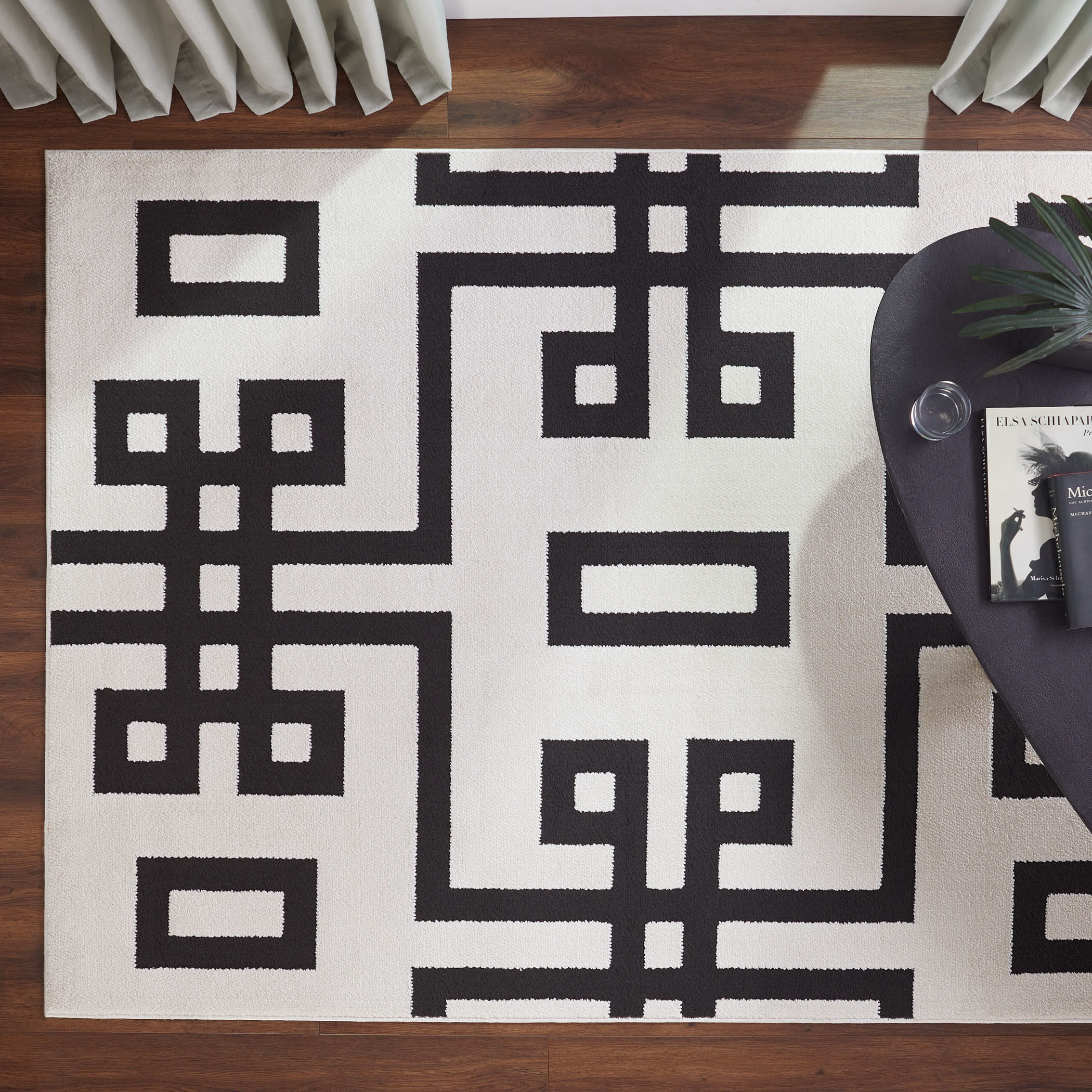 Optika 158 X 118 inch Black/White Rug in 10 x 13