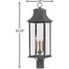 Heritage Adair LED 28 inch Aged Zinc with Heritage Brass Outdoor Post Mount Lantern