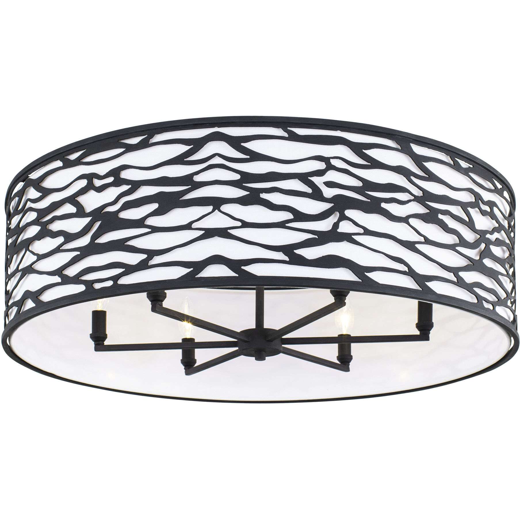 Kato 6 Light 30 inch Carbon Black Semi-Flush Ceiling Light