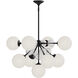Alora Mood Celia 9 Light 30.25 inch Matte Black/Opal Glass Chandelier Ceiling Light